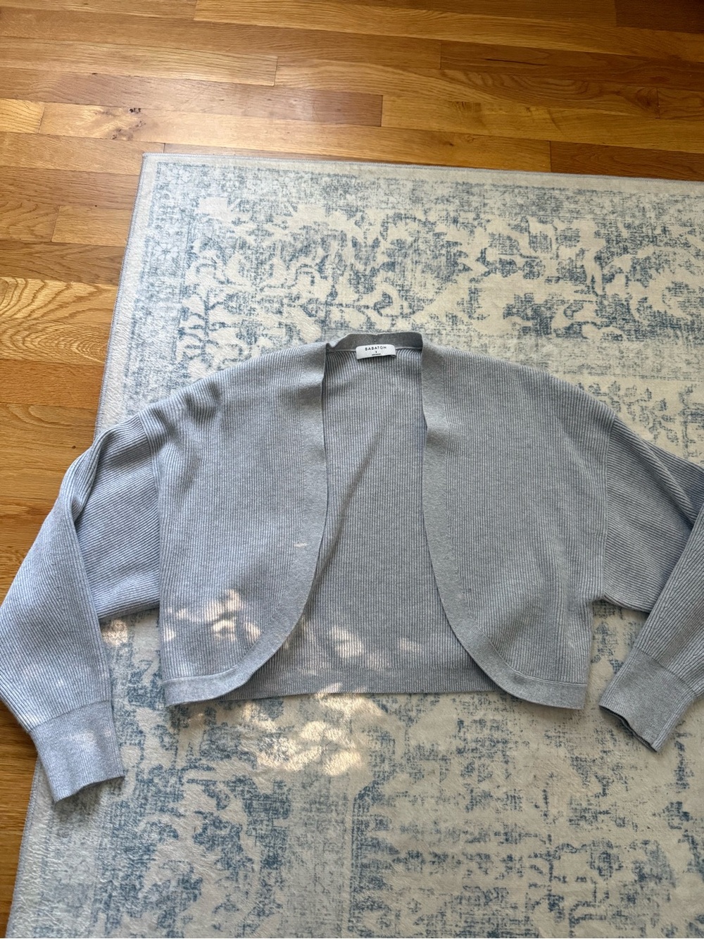 Grey Cropped Open-Front Sweater - Women
